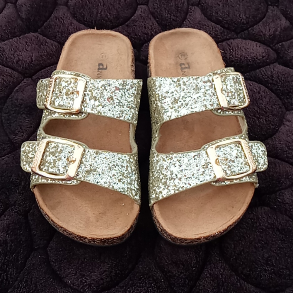 Ann Marie Kids Glitter Two Strap Sandals